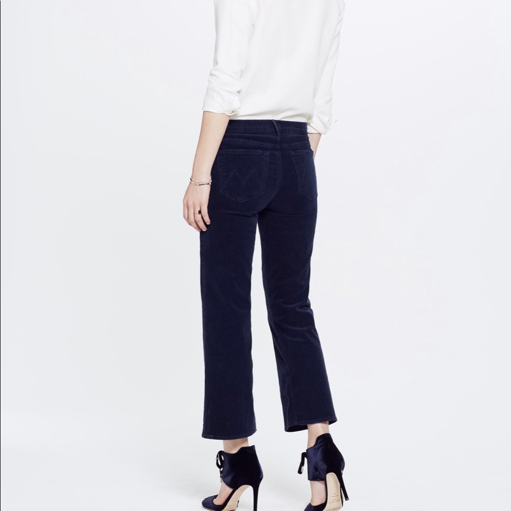 mother outside corduroy crop pants